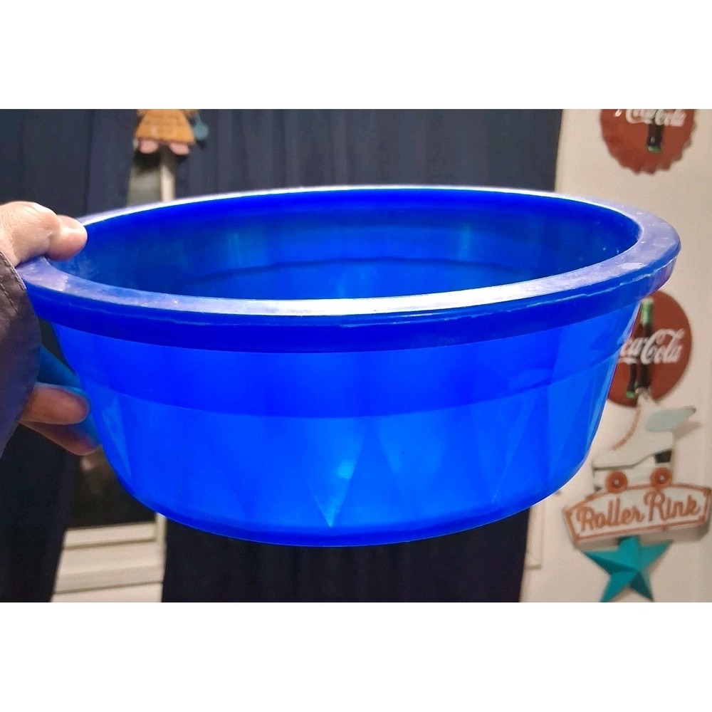 Van Ness Large Plastic Cobalt‎ Blue Dog Food Water Bowls Lot Of 2 EUC